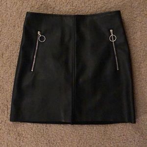 Black Vegan Leather Skirt
